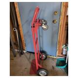 Two Dollies Including Red Hand Truck and Trolley Dolly Foldable Cart