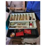 Camping and Fishing Gear Collection with Backpack, Sleeping Bags, Rod, and Tackle Box