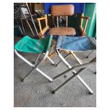 Collection of 5 Folding Portable Chairs Including Director and Tripod Styles
