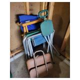 Collection of 5 Folding Portable Chairs Including Director and Tripod Styles