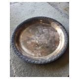 Group of Vintage Picture Frames and Ornate Metal Platter