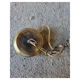 Vintage Brass Hanging Oil Lamp Chandelier with Ornate Detailing