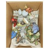 Lot of Assorted Porcelain Bird and Figurine Collectibles in Box