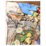 Lot of Assorted Porcelain Bird and Figurine Collectibles in Box