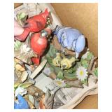 Lot of Assorted Porcelain Bird and Figurine Collectibles in Box
