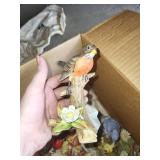 Lot of Assorted Porcelain Bird and Figurine Collectibles in Box