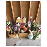 Collection of Outdoor and Holiday Garden Decor Items
