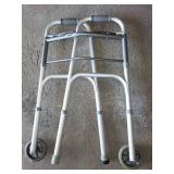 Folding Walker with Wheels and Adjustable Reacher Grabber Tool