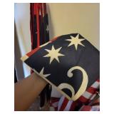 Collection of Vintage and Modern American Flags with Poles