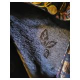 Set of 2 Decorative Throws - Jacquard Leaf Pattern and Plaid Fringe Blanket
