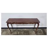 Vintage Wooden Console Table with Cabriole Legs 54x15x28 Inches