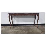 Vintage Wooden Console Table with Cabriole Legs 54x15x28 Inches