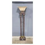 Tall Floor Lamp with Decorative Resin Base and Dimmer - chipped