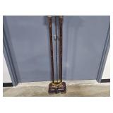 Tall Floor Lamp with Decorative Resin Base and Dimmer - chipped