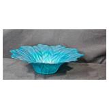 Set of 3 Handcrafted Turkish Art Glass Flower Bowls