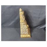 Pair of Ornate Gold-Tone Tall Decorative Bookends - 20" Tall