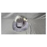 Costume Hat with Feather, Necklace, Jewelry Display Stand, and Accessories