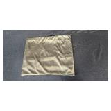 Holiday Decor Set with Red Stocking, Velvet Table Runner, Gold Tablecloth, and Red Tree Skirt