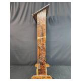 Vintage Wooden Podium with Graffiti 47x18x11 Inches