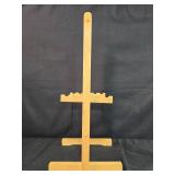 Wooden Valet Stand and Round Pedestal Table Set
