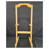 Wooden Valet Stand and Round Pedestal Table Set