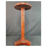 Wooden Valet Stand and Round Pedestal Table Set