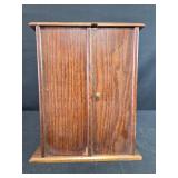 Vintage Wooden Jewelry/Cabinet with Double Doors and Lined Interior