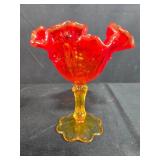 Yankee Candle Home Sweet Home and Red Amberina Glass Vase