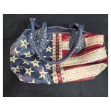 Charming Charlie American Flag Studded Tote Bag