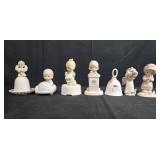 Set of Precious Moments Figurines and Bells Enesco Assorted Designs & Needlepoint