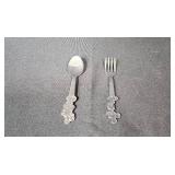 Collection of Vintage Child and Baby Utensil Sets - Rogers, Oneida, Disney
