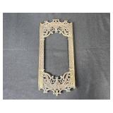 Antique Religious and Ornate Metal Decor Collection Including Crucifix and Frame - one unassembled