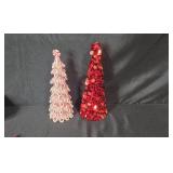 Collection of Christmas Bird Ornaments, Tabletop Trees, and Holiday Decor