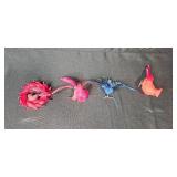 Collection of Christmas Bird Ornaments, Tabletop Trees, and Holiday Decor