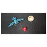 Collection of Christmas Bird Ornaments, Tabletop Trees, and Holiday Decor