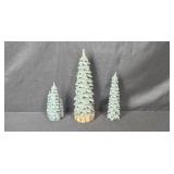 Holiday Figurine Lot with Santa, Straw Goat, and Christmas Trees