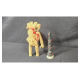 Holiday Figurine Lot with Santa, Straw Goat, and Christmas Trees