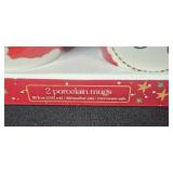 Holiday Decor Lot: Pfaltzgraff 2-Mug Set, Figurines, Note Pads and Gift Tags