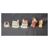 Set of Hallmark Claus and Village Christmas Ornaments Assorted Years