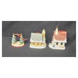 Set of Hallmark Claus and Village Christmas Ornaments Assorted Years