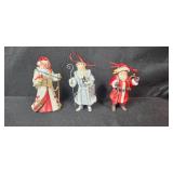 Set of Hallmark Claus and Village Christmas Ornaments Assorted Years