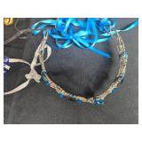 Masquerade Party Mask Lot with Blue, Gold, and Ribbon Accessories