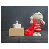 Peanuts Collectibles: Linus Ceramic Coin Bank and Snoopy Love Heart Trinket Box