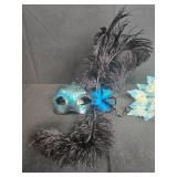 Set of Decorative Masquerade Party Masks with Feathers and Embellishments