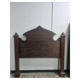 Broyhill Queen Size Ornate Wood Headboard & w Box Spring (no mattress) and Metal Frame