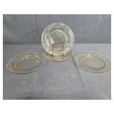 Set of Vintage Amber Glass Dessert Plates