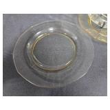 Set of Vintage Amber Glass Dessert Plates