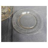Set of Vintage Amber Glass Dessert Plates