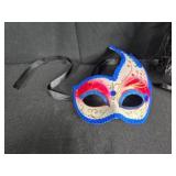 Set of 2 Decorative Masquerade Masks with Feathers