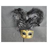 Set of 2 Decorative Masquerade Masks with Feathers